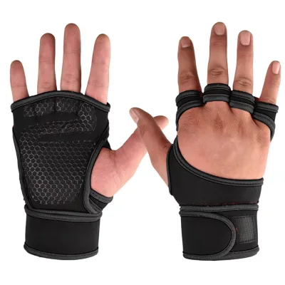 Pair Training Sport Gloves for Men Women Workout Fitness Body Building Weightlifting Gym Hand Wrist Palm Silicone