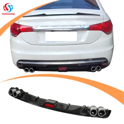 ABS Plastic 3-Piece Universal Rear Diffuser with Quad Exhaust Tips 118cm Rear Bumper Lip
