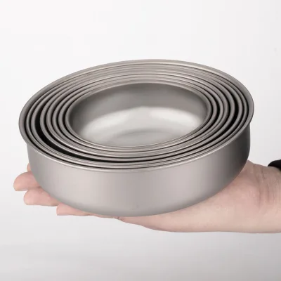 Pure Titanium Single Layer Outdoor Hiking Bowl with Customized Logo