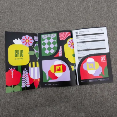 High Quality Customizable Three-Fold Foldout Instruction Leaflet Poster Brochure Printing Services Color Pages Cardboard Art