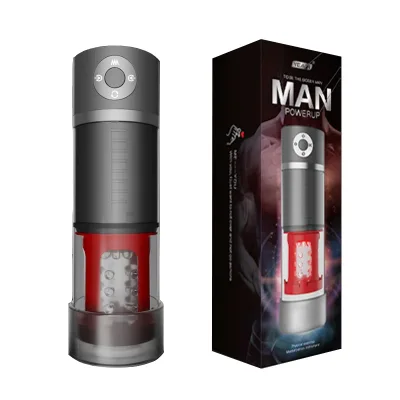 Mens Training Enlarger Enlargement Hands-Free Suction Rotation Electric Male Exercise Masturbator Cup with 5 Vibration Modes