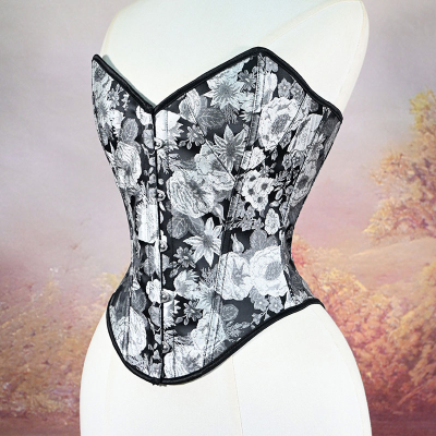 Fashion Womens Gothic Jacquard Corset Steampunk Overbust Corset Daisy Corsets