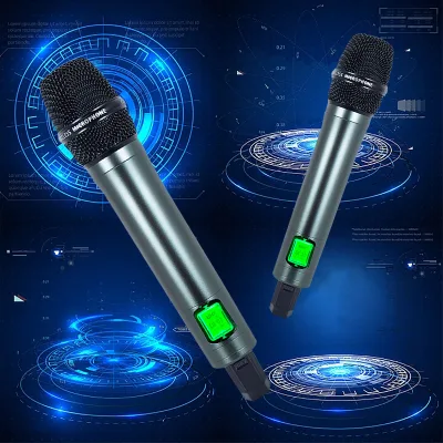 Handheld Dynamic Wireless Microphone with Noise Cancelling Metal Construction for Church Conference Recording