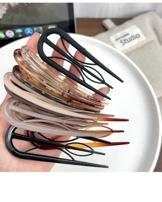 DOWELL Custom Vintage Hairstyle Hair Accessories Cute Alloy U Pins Fork Clip Stick & Side Combs for Girls Hair Styling