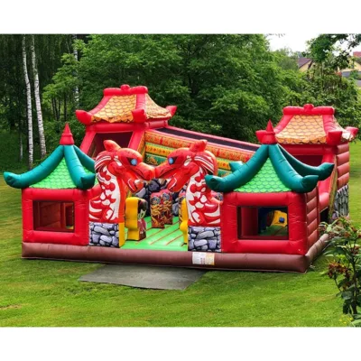 Mysterious Oriental Palace Forbidden City Chinese Loong Inflatable Jumping Castle Bouncer Playground for Holiday Party
