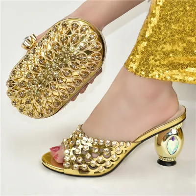 AX6288 Nigeria Pattern Shoes and Bafs Set for Women Weeding Party