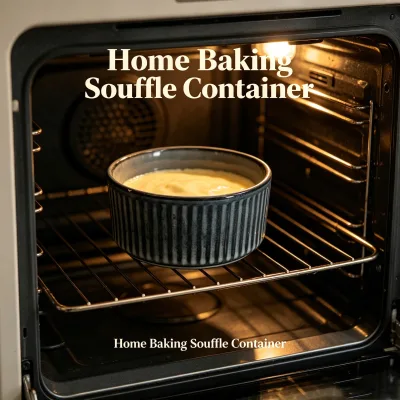 Hot Oven Safe Vertical Striped Ceramic Ramekin for Home Baking Souffle Pudding Dessert Wholesale for Kitchenware Retailers