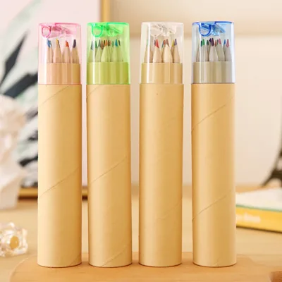 Creative Student Painting GraffitI Colored Pencil Advertising 12-color Barrel-shaped Colored Pencils