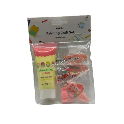 Promotional Price Decorative DIY Painting Craft Set Simulation Cream Glue Set Plus Hair Clip Decoration