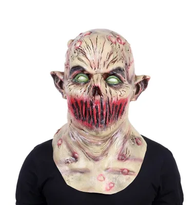 Terrifying Mouthless Monster Mas Scary Bloody Face Zombie Latex Demon Evil Design Full Head Halloween Horror Terror Costume Mask