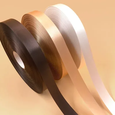 64 Color Satin Ribbon Roll Decoration Garment Accessory Cut/Embossed Edge Single Double Side Polyester Satin Ribbon