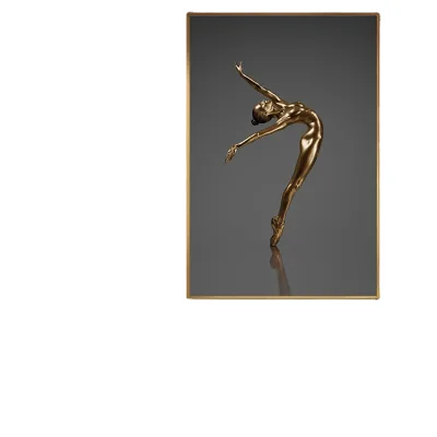 Golden Ballet Dancer Women Oil Painting on Canvas Wall Art Posters Print Wall Pictures for Bedroom Home