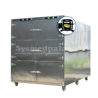 End Opening Transfer Options Morgue Refrigerator 6 Body Mortuary Freezer