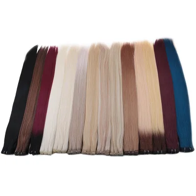 Long Straight Synthetic Hair Bundles 30inch 200 Grams Heat Resistant Premium Fiber Weft Hair Extensions