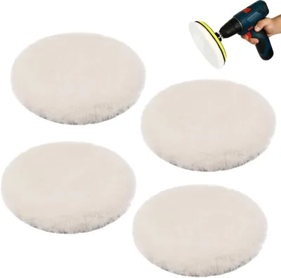 Polishing Buffer Pads Set of 7 Wool Polishing Pad Car Polishing Set 150mm for M14 Drilling Adapter Car Polisher