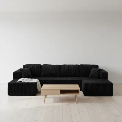 Modern Luxury Corduroy Fabric L-shaped Compression Sofa Bed Set Is Adjustable Apartment Hotel Use Boneless Tufted Sponge Durable