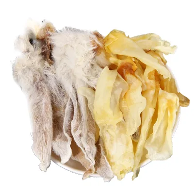 OEM Healthy Dog Snacks Dry Rabbit Ear High Crude Protein No Added Digestible Chewy Pet Drying Rabbit Ears