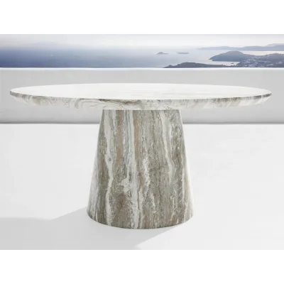 Unique Color Marble Dining Table Comfortable Heavy Duty for Outdoor Weather Resistance