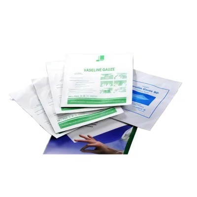 Wound Dressing Non-Infectious Sterile Vaselined Gauze Band for Burn Wrapping Medical Use ISO Certified 10x10cm White