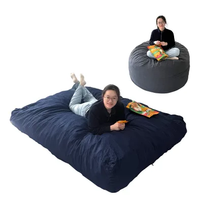 Shredded Memory Foam Bean Bag Chairs for Adults with Filling, Round Bean Bag Sofa with Filler Included