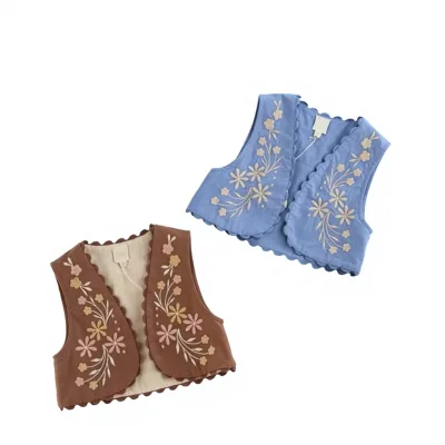 2025 APO Spring/Summer New Style Girls' Sweet European/American Style Floral Pattern UV Protection Cotton-Linen Heavy-Duty