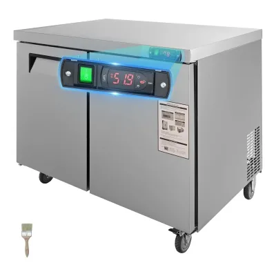 Commercial Undercounter Refrigerator 48" Kitchen Workbench Freezer Food Prep Station Worktop Undercounter Refrigerator