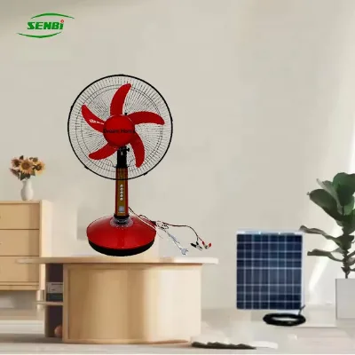 Electric Air Cooling Table Fan for Home & Hotel Use 17.9 Inch Rechargeable 5 Blade Plastic Standing with USB