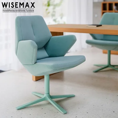 WISEMAX FURNITURE Modern Nordic Home Living Room Luxury Metal Fabric Accent Leisure Office Chair for Hotel Office Cafe Villa