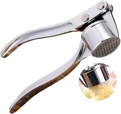 Garlic Press Anti-Skid Thickened Clip Multifunctional Zinc Alloy Stainless Steel Manual Pull Garlic Punch Eco-Friendly Durable
