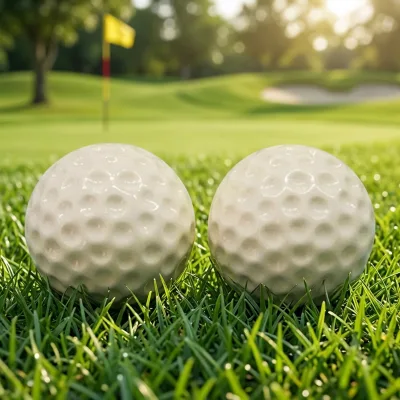 Creative White Galzed Golf Shaped Ball Mini Ceramic Salt and Pepper Shaker
