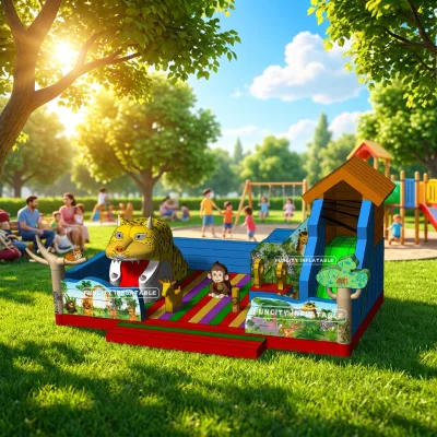 Funcity Inflatable Cheetah Theme Fun Park-Commercial Use Customizable Size & Color PVC Material