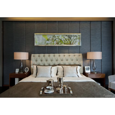 Customized Simple European Hotel Bedroom king Size Upholstered Headboard