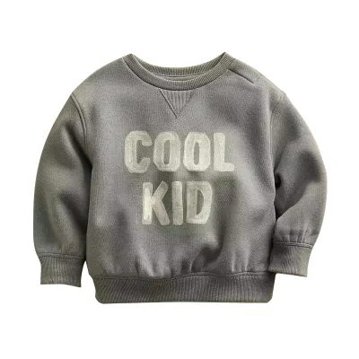 Toddler Sweatshirts Organic Cotton Kids Pullover Knit Fleece Crewneck Custom Sweatshirt for Toddler Boys Pullover Top