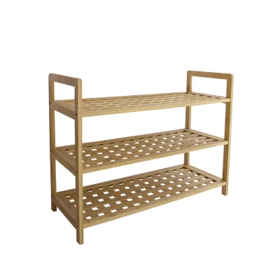 Wholesale Bamboo Shoe Rack 3 Tier Bamboo Antique Shoe Storage Rack