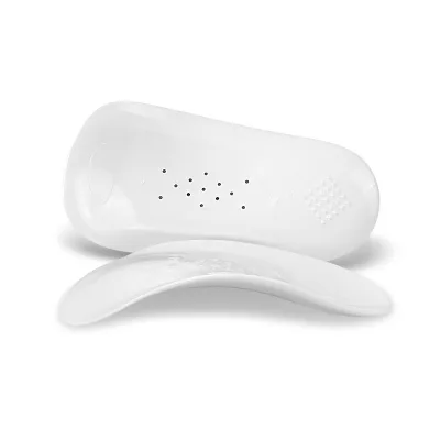 2022 Hot Selling PP 3/4 Kids Shell Rigid Kids Flat Foot Correction Arch Support Half Deep Heel Cups Orthotic Half Insole