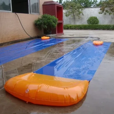 Slip Splash, Heavy Duty Water Slide- Advanced 2-Way Sprinkler System, Splash Mat Splash Pad Backyard Waters Skills