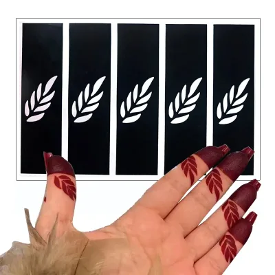High Quality The Henna Tattoo Finger Stencil Semi Nail Flower DIY Modelling Middle East Template Factory Tattoo Stencils