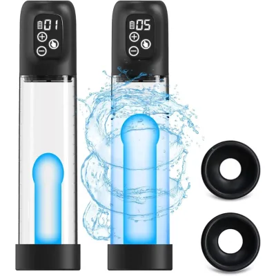 BlueRabbit Waterproof Prostate Massager Digital Display Penile Trainer Masturbation Cup Enlarge Vacuum Pump Adult Sex Toy
