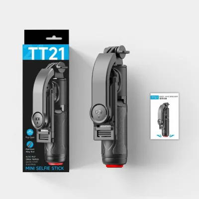 TT21 Auto Pop - Open Mini Selfie Stick with Wireless Remote & Tripod