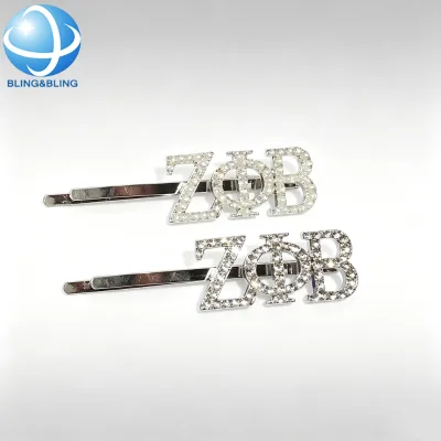 Zeta Phi Beta Hair Clip Accessory Custom Alloy Rhinestone ZPB Sorority Hair Pin for Girls Party Jewelry Decoration