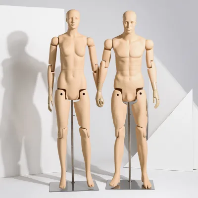Same Day Shipment Full Body Male Skin Black Color Movable Joints Mannequins