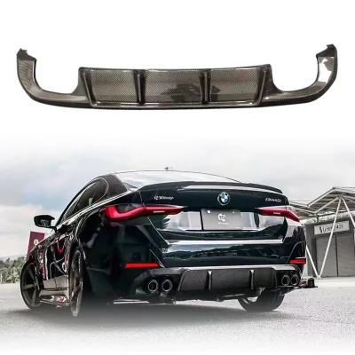 3D Style Carbon Fiber Rear Bumper Lip for 4 Series  G26 Rear Diffuser Lip High Quality