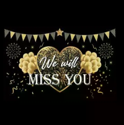 Black and Gold Commemorative Backdrops Decorate the Party Backdrops