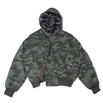 Cross-border European American 2025 Autumn Winter New for Retro Street Loose Fit Heart Pattern Hooded Zipper Pocket Two-sided