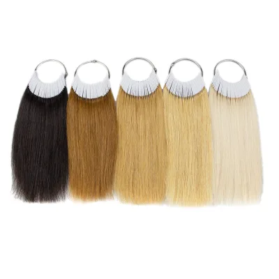 Ready to Ship 100% Human Virgin Hair Real Human Hair for Color Testing Hair Color Ring for Salon Hairdressing