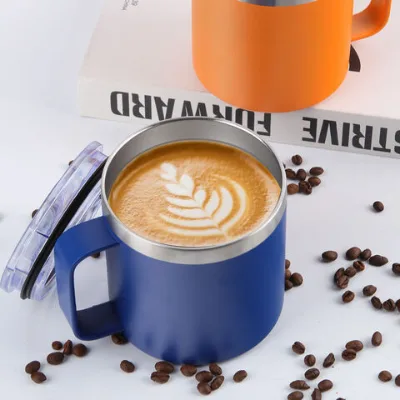 Factory Price Custom logo 12 oz double wall stainless steel tumbler vacuum insulated tea mug with handle