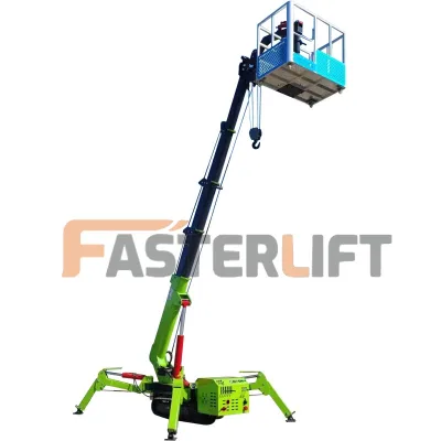Compact Portable Mobile Spider Crane Hydraulic Man Basket Attachment CE Certified Crawler Spider Crane