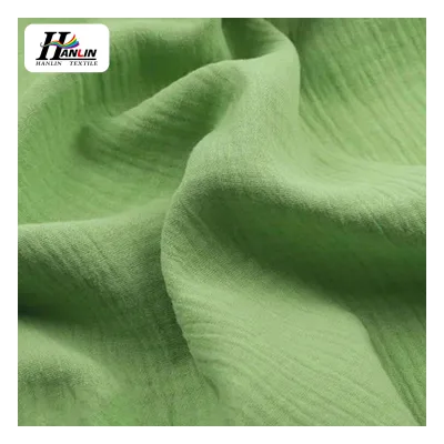 Certified Double Gauze 100%Cotton Fabric Crepe New Style Plain Dyed Fabrics for Shirting