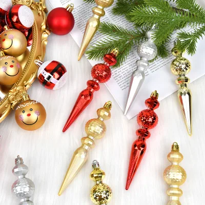 Special-Shaped Gourd Christmas Tree Decoration Ball Pendant Painted Ice Bar Arrangement for Festive Decorations