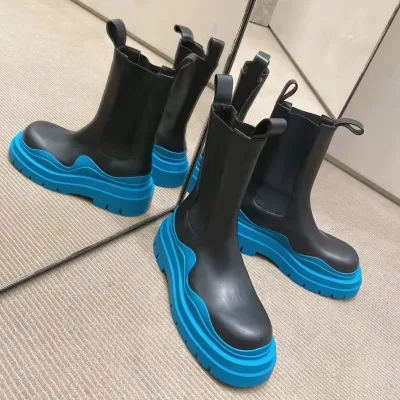 Ankle Boots Womens Microfiber Upper EVA Sole Bold Blue Trim Casual Street Style for Women Spring Summer Autumn Winter